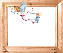 cadre Nol en bois naturel dcor d'un ange