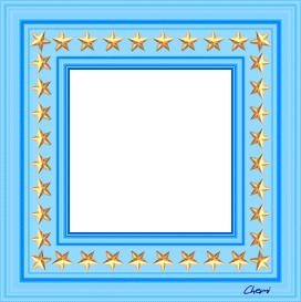 nol cadre dcor: bleu layette bord d'toiles dores