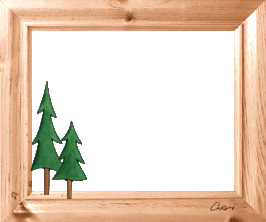 cadre Nol en bois naturel dcor de sapins