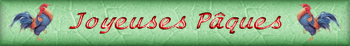 bordure anime Pques: coq color " joyeuses Pques "