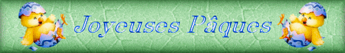 bordure anime Pques: poussin dans sa coquille " joyeuses Pques "