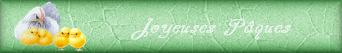 bordure anime Pques: poule et ses poussins " joyeuses Pques "