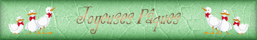 bordure anime Pques: canards blancs " joyeuses Pques "
