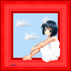 cadre en pltre teint rouge
