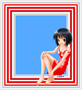 cadre ray blanc et rouge