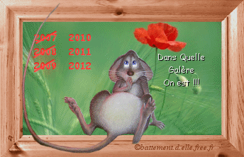 gif animé révolte une souris dans un champ de fleurs a barré les années qui passent trop lentement elle attend 2012 "dans quelle galère on est !!"